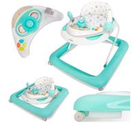 Sun Baby Girello per Bambini, Primi Passi con pulsanti, volante, specchietti, ruote in gomma, regolabile in altezza (Menta)