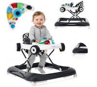 Sun Baby Girello per Bambini, Primi Passi, interattivo e pieghevole con tappo di sicurezza, pulsanti, luci e suoni a partire da 6 mesi (Bianco)