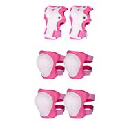 sun baby Set protezioni per bambini - ginocchiere, gomitiere e polsiere - per bici, pattini e monopattino - Taglia S, Rosa - gomiti e polsi protettivi, cinturini flessibili con chiusura in velcro
