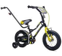 sun baby Tiger Bike Bicicletta per bambini 12 pollici ruota dimensioni, 2-6 anni, bicicletta da bambino con rotelle, bmx da bambino (12 pollici, Nero-Giallo)