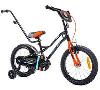 sun baby Tiger Bike Bicicletta per bambini 16 pollici ruota dimensioni, 2-6 anni, bicicletta da bambino con rotelle, bmx da bambino (16 pollici, Nero-Arancione)