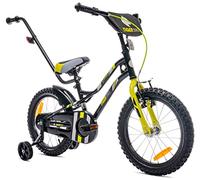 sun baby Tiger Bike Bicicletta per bambini 16 pollici ruota dimensioni, 2-6 anni, bicicletta da bambino con rotelle, bmx da bambino (16 pollici, Nero-Giallo)