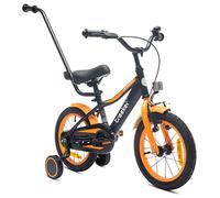 sun baby Tracker Bike Bicicletta per bambini 14 pollici ruota dimensioni, 3-6 anni, bicicletta da bambino con rotelle, bmx da bambino (14 pollici, Arancione Neon)