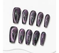 Sun&Beam Nails Ballerina press-on mediana fatta a mano, colore nero (#255 L)