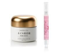 Sun&Beam Nails Colla per unghie in gel da 15 g, forte tenuta per punte e unghie press-on, facile da usare, adatta ai raggi UV/LED (con penna remover)
