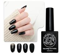 Sun&Beam Nails Gel 3 in 1 | non necessita di base o top coat, nessuna lima, adatto ai raggi UV/LED, facile da rimuovere, 15 ml (#39 mezzanotte) nero)