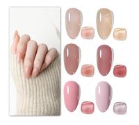 Sun&Beam Nails One-Step, smalto gel 3 in 1, senza base e top coat, non necessita di limatura, adatto ai raggi UV/LED, facile da rimuovere, set da 6 (01 + 02 + 07 + 08 + 11 + 14)