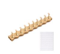 Sun&Beam Nails Set di 10 supporti magnetici in legno per nail tips e espositori, set di attrezzi per nail art con 100 cuscinetti adesivi (base ondulata lunga)