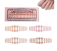 Sun&Beam Nails Unghie per piedi da incollare, stile fatto a mano, 96 pezzi, 4 disegni in set Press-On Toenails, unghie artificiali riutilizzabili (French)