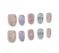 Sun&Beam Nails Unghie press-on fatte a mano, corte e rotonde, rosa nude (#292 M)