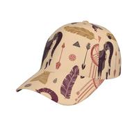 Sun cap Amuleto di Piume delle tribù del Teschio Nero Traspirante Cappello A Tesa Curva Retro Casual cap per Ciclismo Quattro Stagioni attività