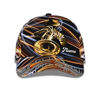 Sun Cappello Trumpet Player Back Hat Printed Personalized Name Text with Musical Instrument Cappello Uomo retrò Cappelli Visiera per Ragazze, Ragazzi, unità