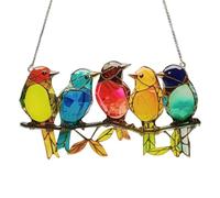 Sun Catcher Ornament, 2D Acrylic Shatterproof Decorative, Colorful Bird Perch Design for Light Reflection, Vibrant Hanging Feature, Indoor Outdoor Window Decor, Decorative Accent for Bedroom Yard