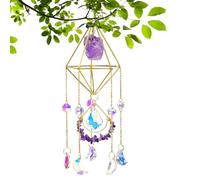 Sun Catcher Ornament, Crystal Window Pendant, Decorative Hanging Windchime, 46cm Vibrant Light Refraction Accent, Elegant Indoor Outdoor Home Garden Patio Balcony Courtyard Party Decoration Accessory