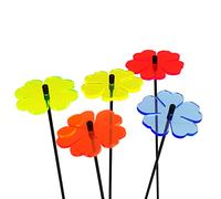 Sun Catcher Ornamenti da Giardino Fiore Doppio 5 Pali da Giardino Decorativi 25cm/10'' Alto Accessorio all'Aperto Regalo per Giardinieri, Colour:Mixed Colours