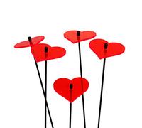 Sun Catcher Ornamenti da Giardino Incandescente Cuori 5 Pali da Giardino Decorativi 25cm Alto Accessorio all'Aperto Regalo per Giardinieri, Colour:fluorescent Red