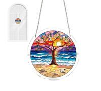 Sun Catcher Puzzle - 2D Acrylic Tree Pattern Window Ornament for Home Decor | Colorful Light Refraction with Hanging Panel, Decorative Suncatcher for Living Room Bedroom Balcony Garden