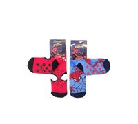 SUN CITY Calze gommate Spiderman confezione da due paia Antiscivolo per Bambino Personaggi Vari Modelli (23-26, ant-spid assortito)
