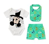 SUN CITY Completo Disney Mickey Mouse Body pantaloncino e bavaglino neonato bambino 6184