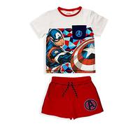SUN CITY Completo Estivo Marvel Avengers, Iron Man, T-Shirt e Short da Bambino 4/10 Anni, Rosso