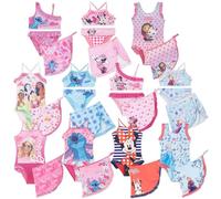SUN CITY - Costume Mare Bambina 2 o 3 Pezzi con Pareo o Gonnellina - Bikini o Intero - Set Estivo Ispirato a Personaggi Cartoni Animati [Mnn Rosa Bikini Gonna 0612-6-8 Anni]