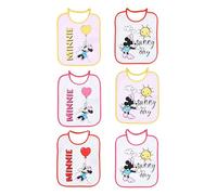 SUN CITY Minnie Mouse Bimba SET 6 Bavaglino 27x22.5cm (Giallo,Taglia unica)