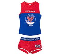 SUN CITY Pigiama Corto Donna Superman in Cotone Shorts e Canotta 4058