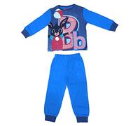 SUN CITY Pigiama Primaverile Bing Coniglietto T-Shirt Maniche Lunghe Pantalone 100% Cotone Bambino, Blu