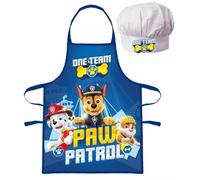 SUN CITY Set Chef Bambino Grembiule e Cappello - Licenza Ufficiale Disney Marvel Nickelodeon - Taglia Unica 3-8 Anni - Idea Regalo per Cucina e Attività Creative [18532 Blu Paw Patrol Boy]