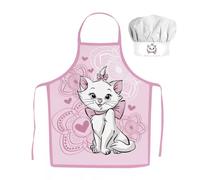 SUN CITY Set Chef Bambino Grembiule e Cappello - Licenza Ufficiale Disney Marvel Nickelodeon - Taglia Unica 3-8 Anni - Idea Regalo per Cucina e Attività Creative [38475 Rosa Aristogatti]