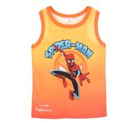SUN CITY Spiderman Canotta Bambino in Cotone con Stampa Marvel Spider-Man Friendly Neighborhood Maglia Smanicata Estiva Giallo Arancio