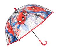 Sun City Spiderman Web Power - Ombrello trasparente per bambini, diametro: 72 cm