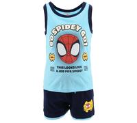 SUN CITY Spidey Completo Bambino Estivo in Cotone con Canotta e Bermuda Marvel Outfit Spidey Casual