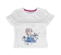 SUN CITY T-Shirt Disney Frozen II, Elsa, Maglietta da Bambina 4/8 Anni, Bianco