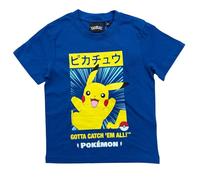SUN CITY T-Shirt Pikachu Pokémon Maglia Maniche Corte per Bambini in Cotone Jersey