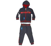 SUN CITY Tuta Spiderman, Marvel, Felpa con zip e cappuccio e pantalone, completo bambino, grigio, 3 anni