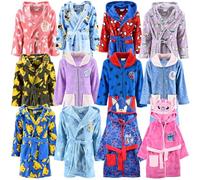 SUN CITY - Vestaglia Bambino e Bambina in Morbido Pile Coral Fleece Cappuccio o Zip | Personaggi Bluey Frozen Pokemon Sonic Spider-Man Stitch | Idea Regalo Calda e Soffice [3062 Blu - 7-8 anni]