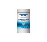 Sun-Clor 56/20, Pastiglie di Cloro Stabilizzato, 20g, 56% Cloro Attivo, Bianche, Flacone da 1 kg, Per Trattamento Piscine