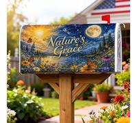 Sun Coperture magnetiche per cassetta postale, paesaggio naturale, luna, farfalla, primavera, blu, copertura per cassetta della posta da giardino e patio, 45,7 x 53,3 cm