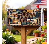 Sun Coperture magnetiche per cassette postali, bohémien moderne piante geometriche estive blu navy, decorazioni per cassette postali per esterni, decorazione da giardino 45,7 x 53,3 cm