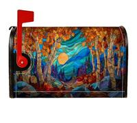 Sun - Coperture magnetiche per cassette postali, rustiche, fantasiose alberi, montagne, autunno, arancione, decorazione per prato, 45,7 x 53,3 cm