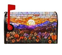 Sun Coperture magnetiche per cassette postali, rustiche, montagne, zucche, autunnali, arancioni, per decorazione portico anteriore, 53 x 65,5 cm