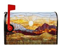 Sun Coperture magnetiche per cassette postali, rustiche vintage montagne colline estate arancione copertura per cassetta delle lettere per esterni decorazione giardino 45,7 x 53,3 cm