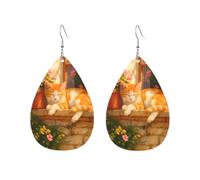 Sun-Drenched Flower Cat Napping Orecchini Penzolare Orecchini Da Donna Leggera Accessori Per Decorazioni Cosplay Donne