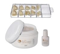Sun Garden Nails Gel di Primer Gel UV 30 ml + 100 Tipbox Punte per Unghie Forma Americana + Colla da 7 g con Pennello