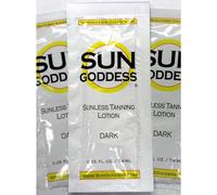 Sun goddess - Sunless Self Tanning Lotion - DARK - Includes (3) THREE 025 oz Samples + Sun goddess - The Worlds Best and Darkest Sunless Self Tanning