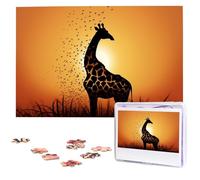 Sun Grass Giraffe Jigsaw Puzzle 1000 pezzi Puzzle in legno Puzzle personalizzato Immagine Puzzle Puzzle personalizzato per matrimonio adulto