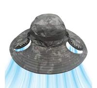 Sun Hat - Breathable Cooling Headgear With USB Rechargeable Fan System | Bucket Hats For Men | Wide Brim Outdoor Protection Cap | Backpacking Camping Fishing Hiking Beach Commuting Summer Wear For Men