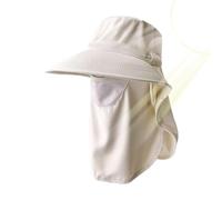 Sun Hat Face Shield Protection, Breathable Adjustable Wide Brim UPF 50 Plus, Summer Outdoor Sun Visor Device with Sturdy Build, Premium Travel Accessory, affidabile Daily Use for Camping Beach, Crema