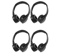 Sun-J 4Pack IR TråDlösa Hörlurar för Dvd-Spelare Nackstöd Video, On-Ear Infraröda Hörlurar Headset Universal (Svart)